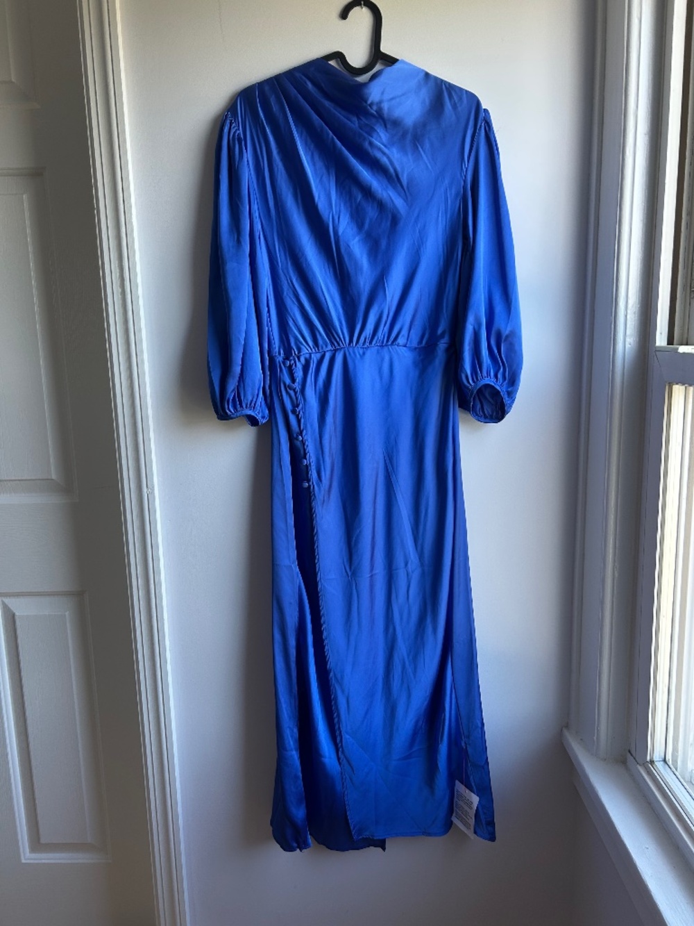ASOS Design Long Sleeve Blue Cowl Neck Midi Dress US size 6